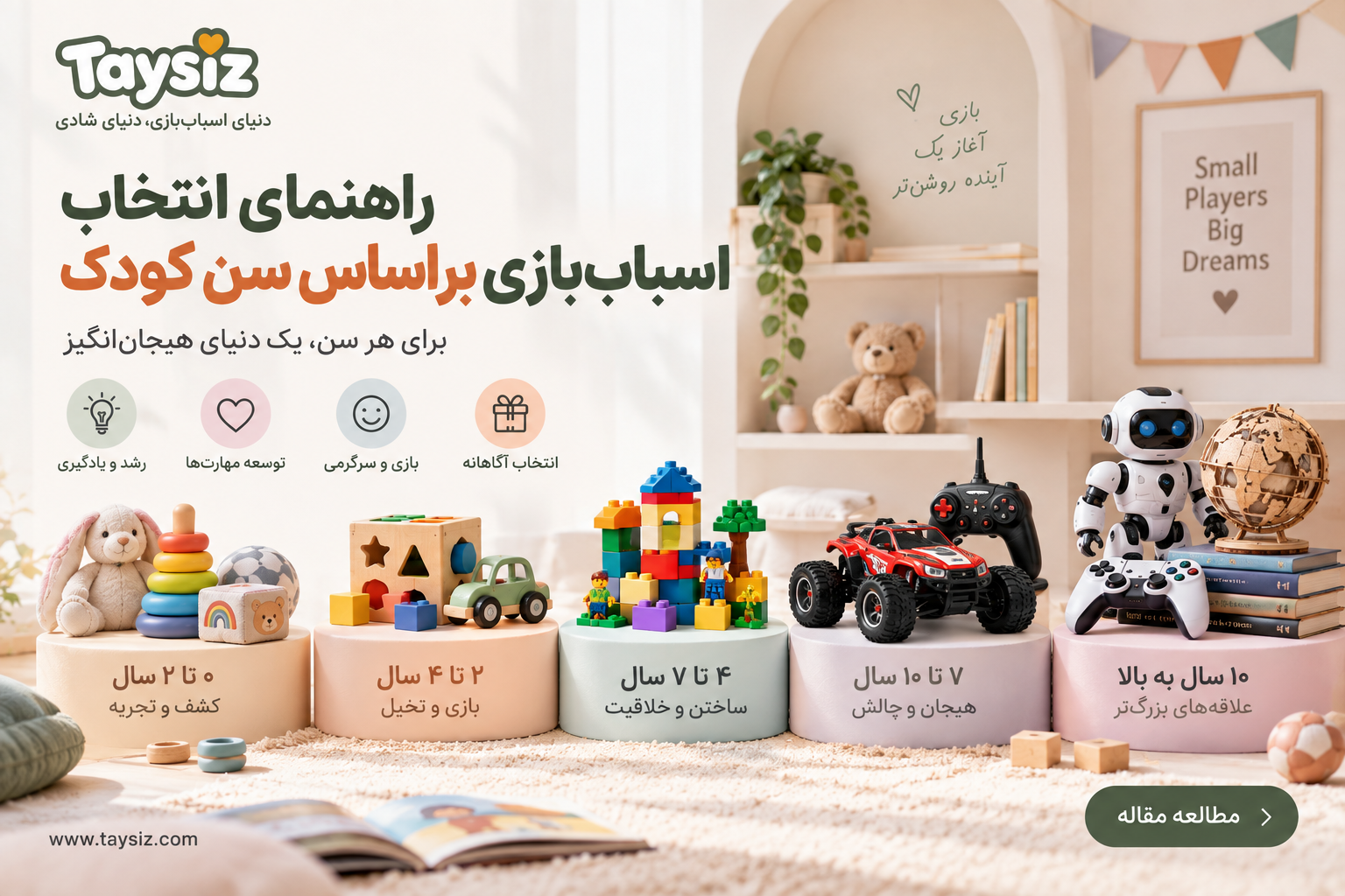 راهنمای انتخاب اسباب‌بازی بر اساس سن کودک 🎁