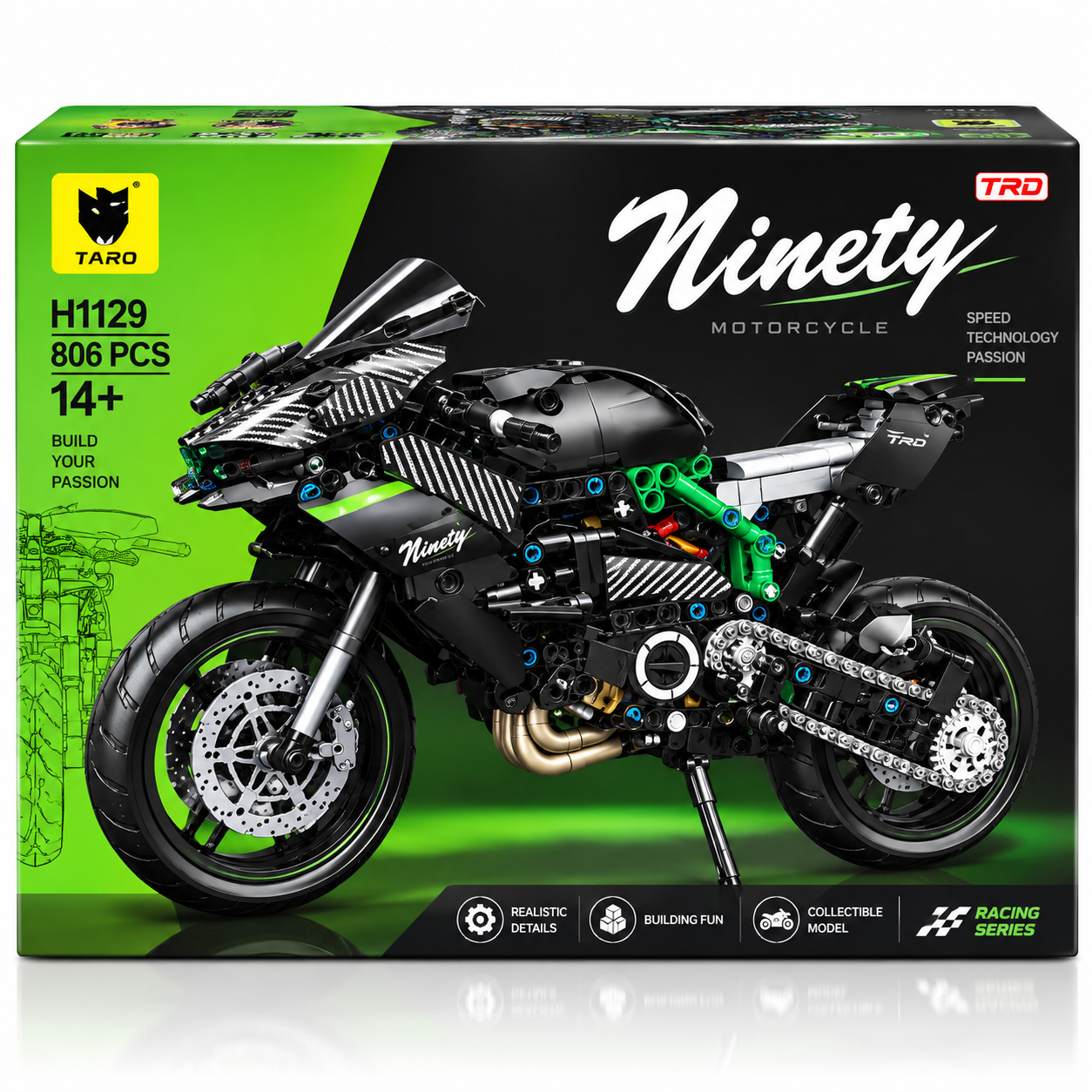 لگو ساختنی موتور Ninety مدل H1129 بسته 806 قطعه