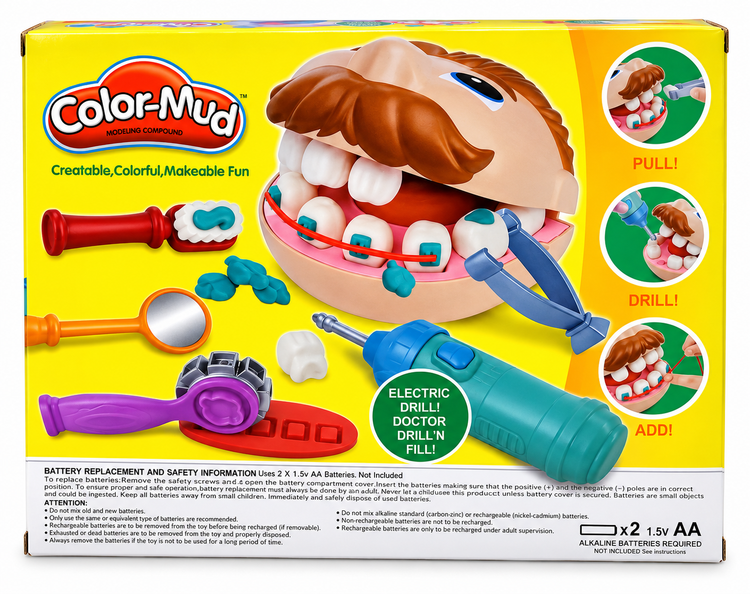 ست خمیربازی دندانپزشکی Color-Mud مدل Doctor Drill’n Fill