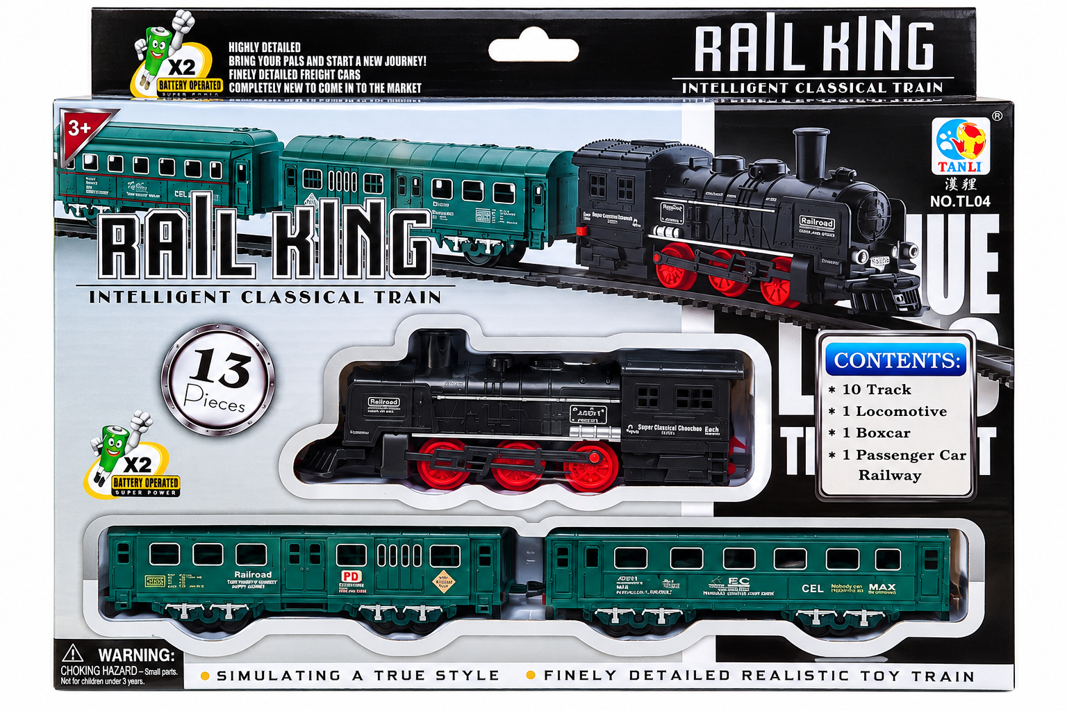 قطار اسباببازی Rail King مدل TL04 مجموعه ریلی ۱۳ تکه