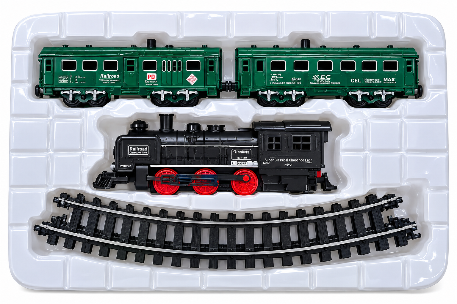 قطار اسباببازی کلاسیک ریلی Rail King مدل TL04 مجموعه ۱۳ تکه