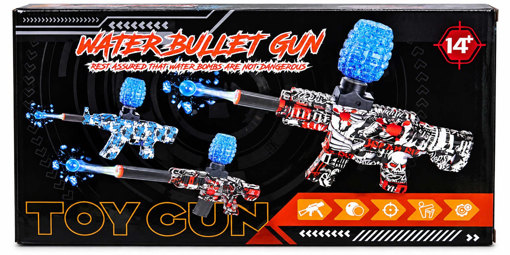 تفنگ واتربولت شارژی Water Bullet Gun با مخزن نارنجکی و لیزر