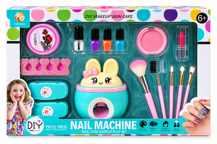 ست دستگاه طراحی ناخن و لوازم آرایشی کودک Nail Machine طرح خرگوش
